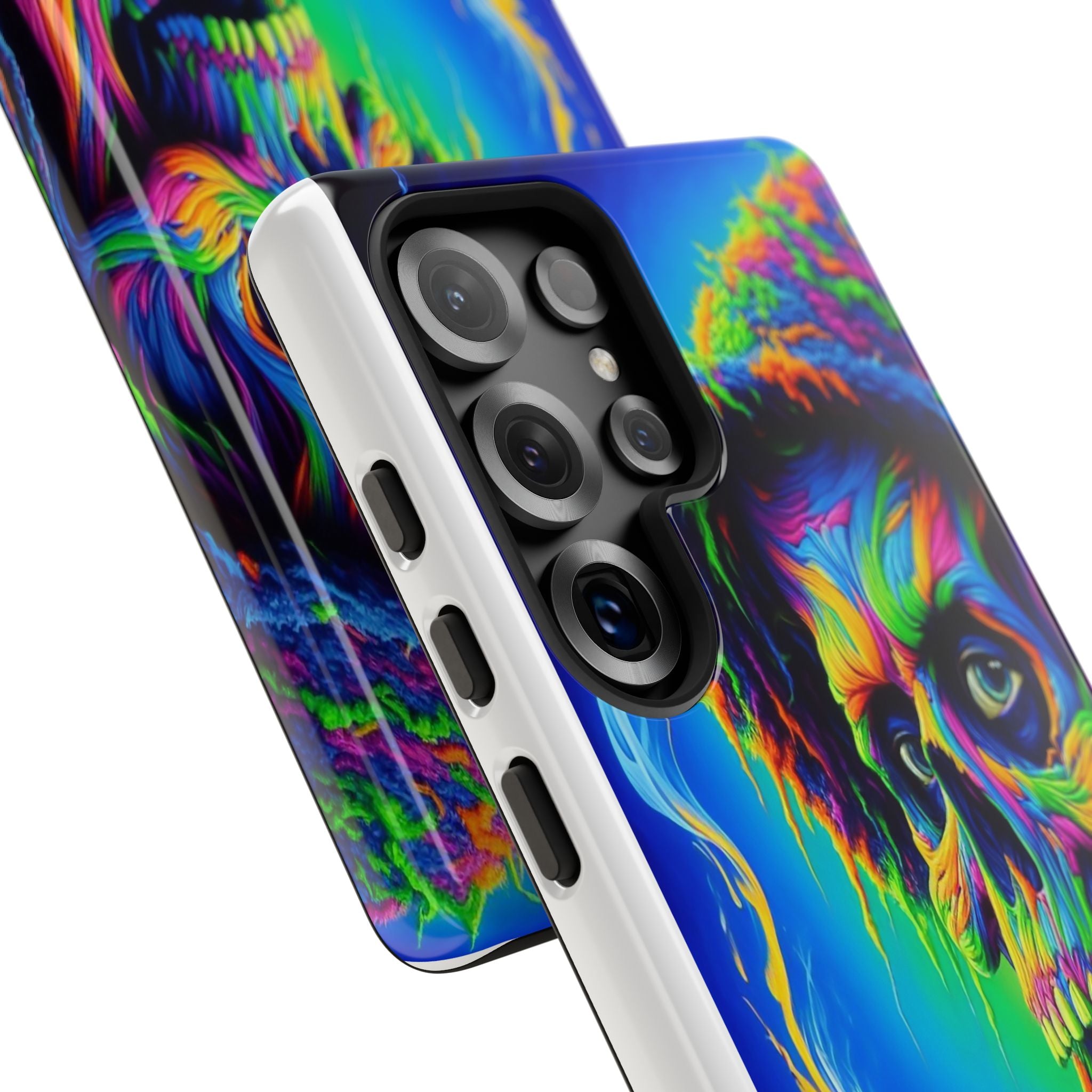 Psychedelic Phone Case, Tough Cases for Music Lovers, Bohemian Vibe, Artistic Gift, Colorful Skull Art, All Occasions