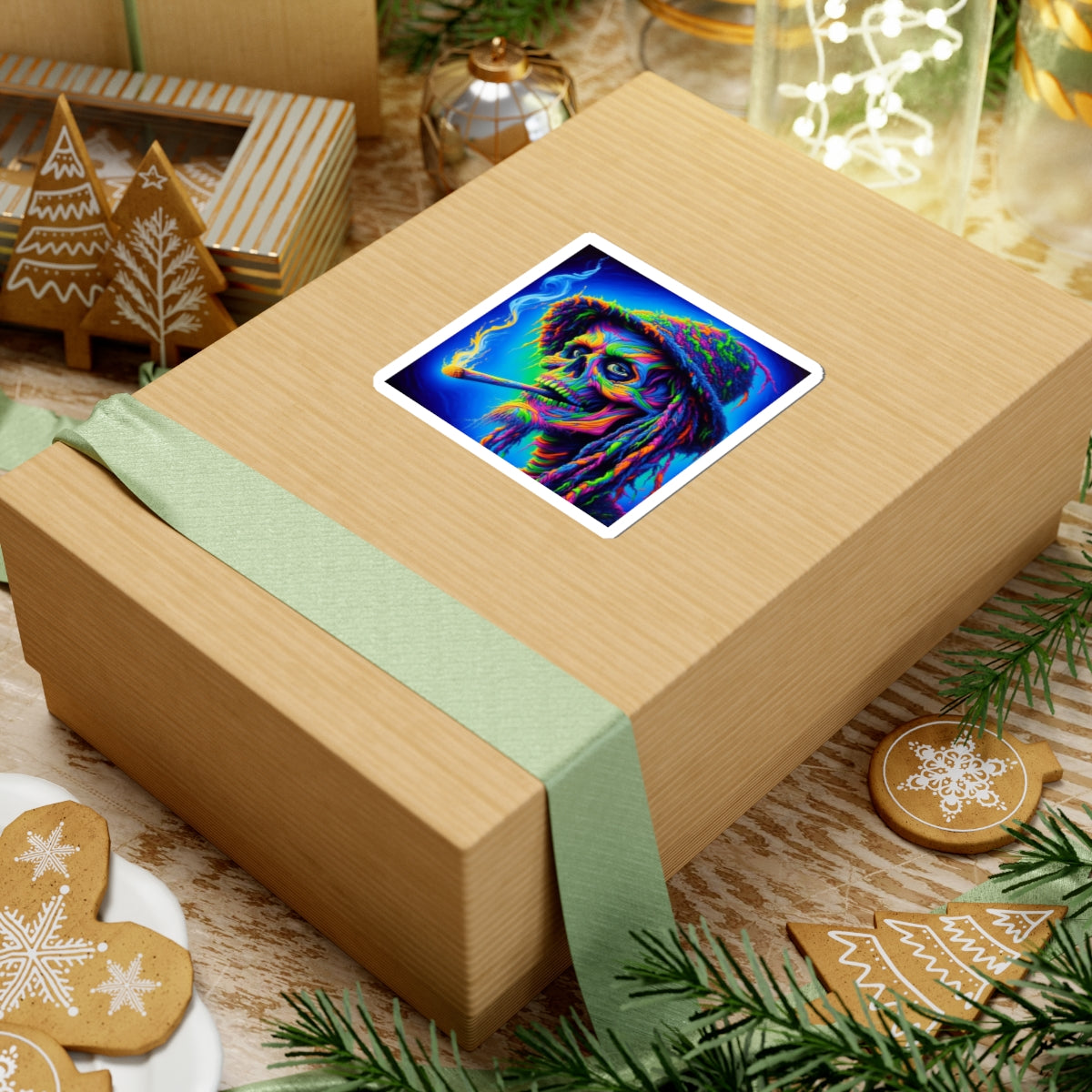 Psychedelic Skull Stickers | Colorful Vinyl Decals for Laptops, Water Bottles, Notebooks, Festivals, Gifts