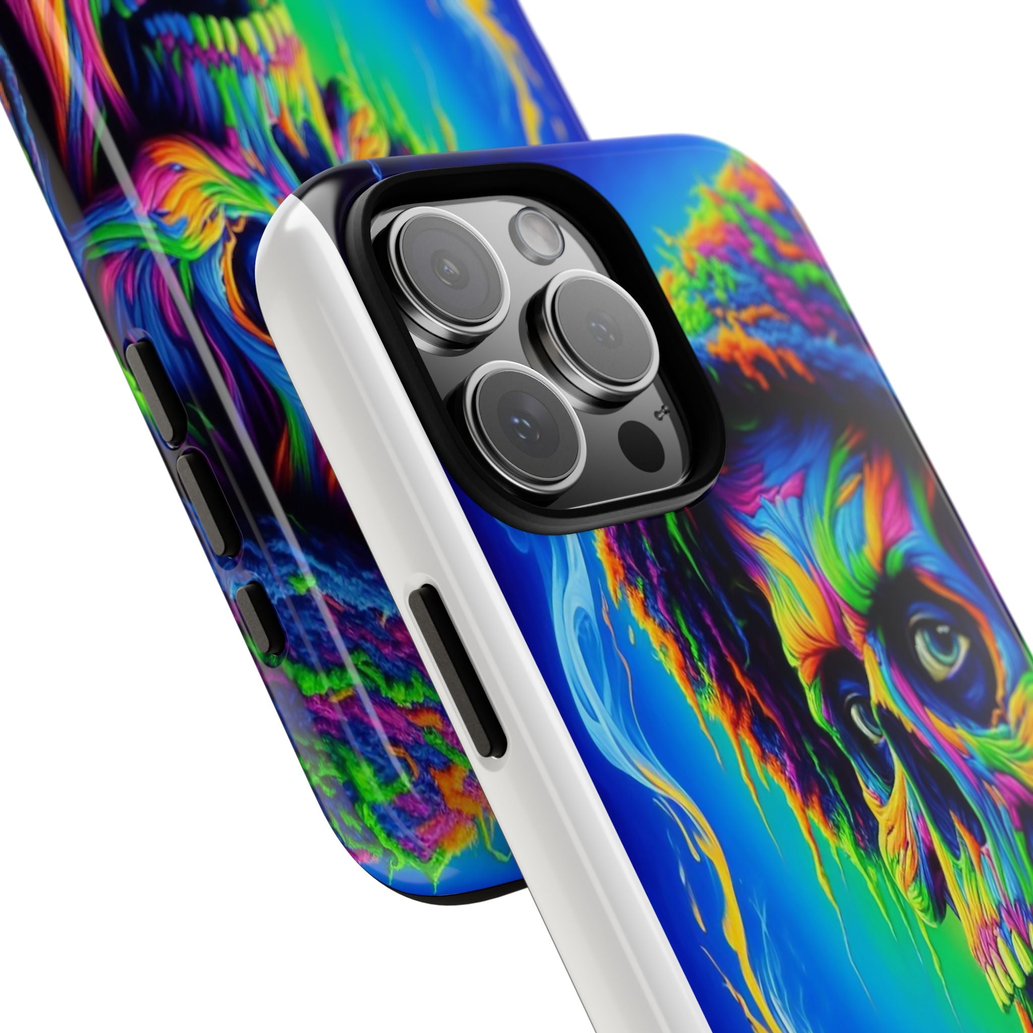 Psychedelic Phone Case, Tough Cases for Music Lovers, Bohemian Vibe, Artistic Gift, Colorful Skull Art, All Occasions