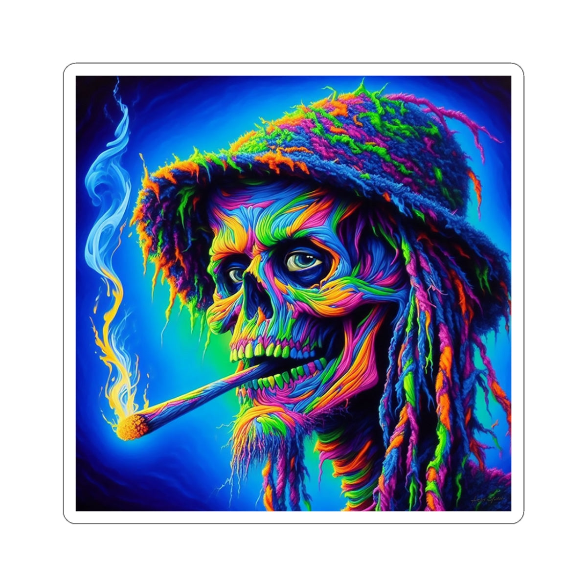 Psychedelic Skull Stickers | Colorful Vinyl Decals for Laptops, Water Bottles, Notebooks, Festivals, Gifts