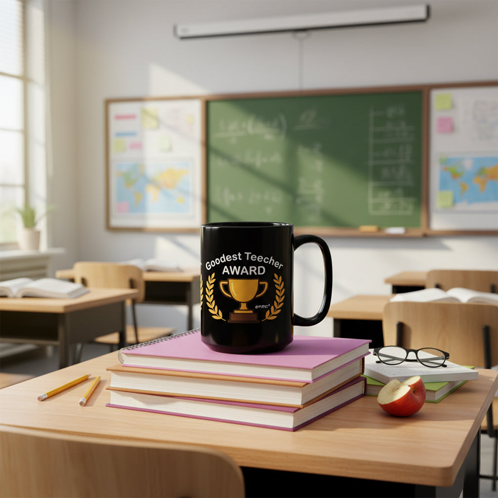 "Goodest Teecher Award Mug - Funny Teacher Appreciation Gift - 15oz Black Coffee Mug"