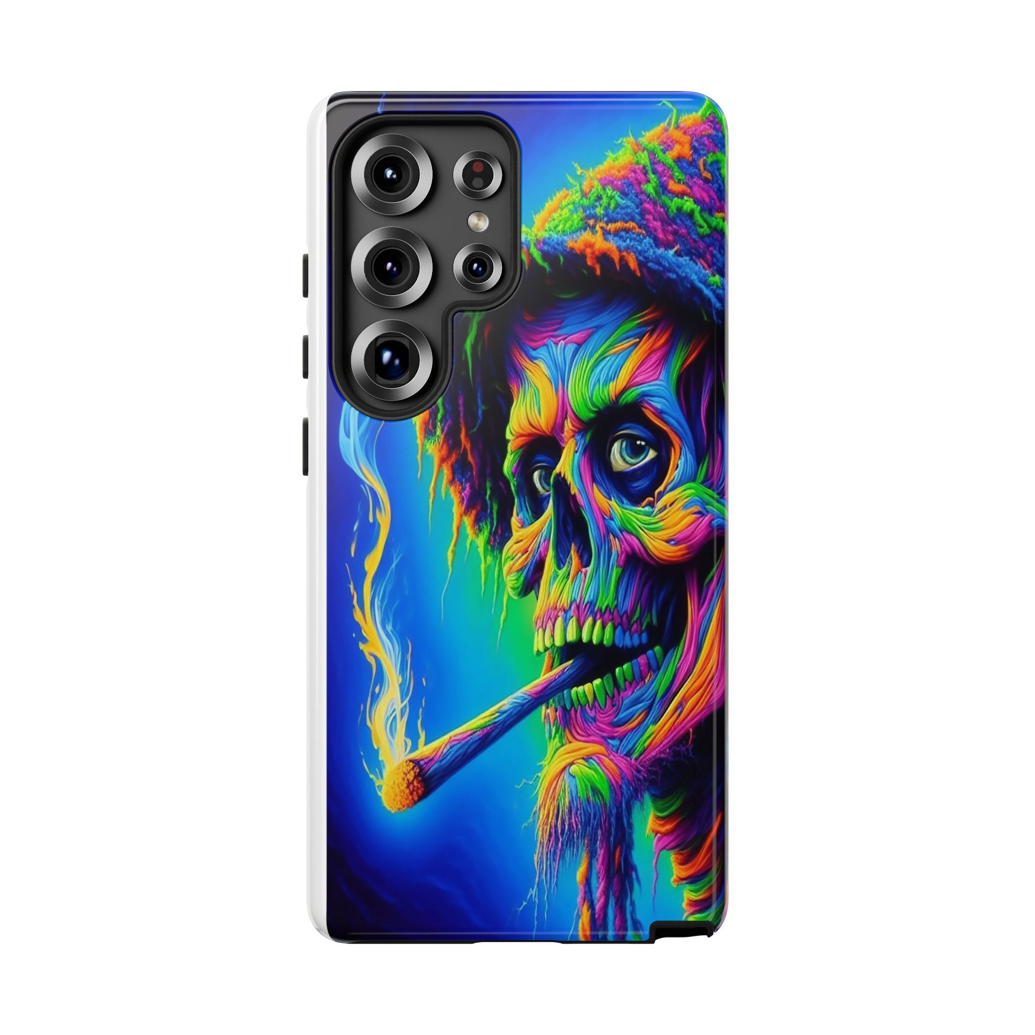 Psychedelic Phone Case, Tough Cases for Music Lovers, Bohemian Vibe, Artistic Gift, Colorful Skull Art, All Occasions