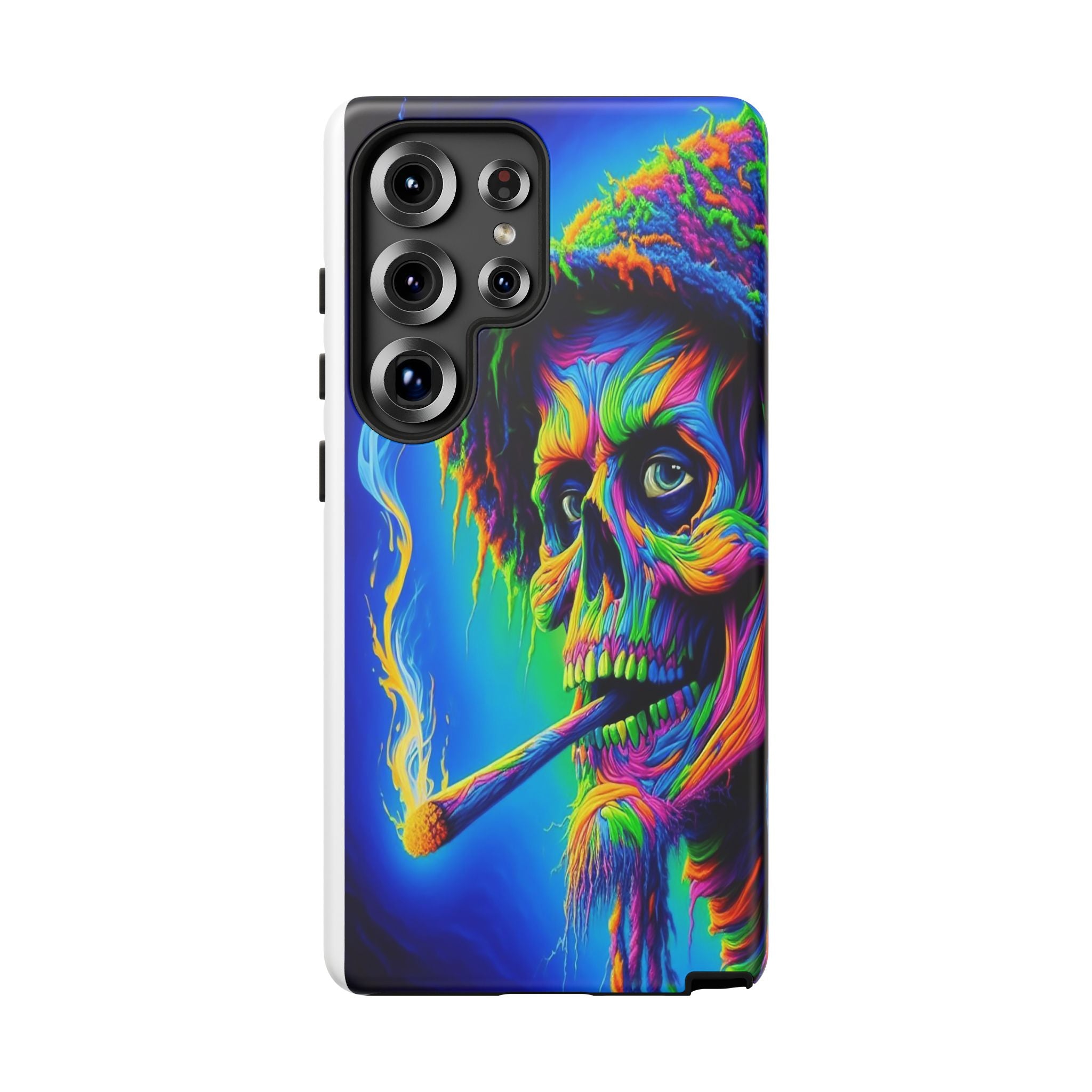 Psychedelic Phone Case, Tough Cases for Music Lovers, Bohemian Vibe, Artistic Gift, Colorful Skull Art, All Occasions