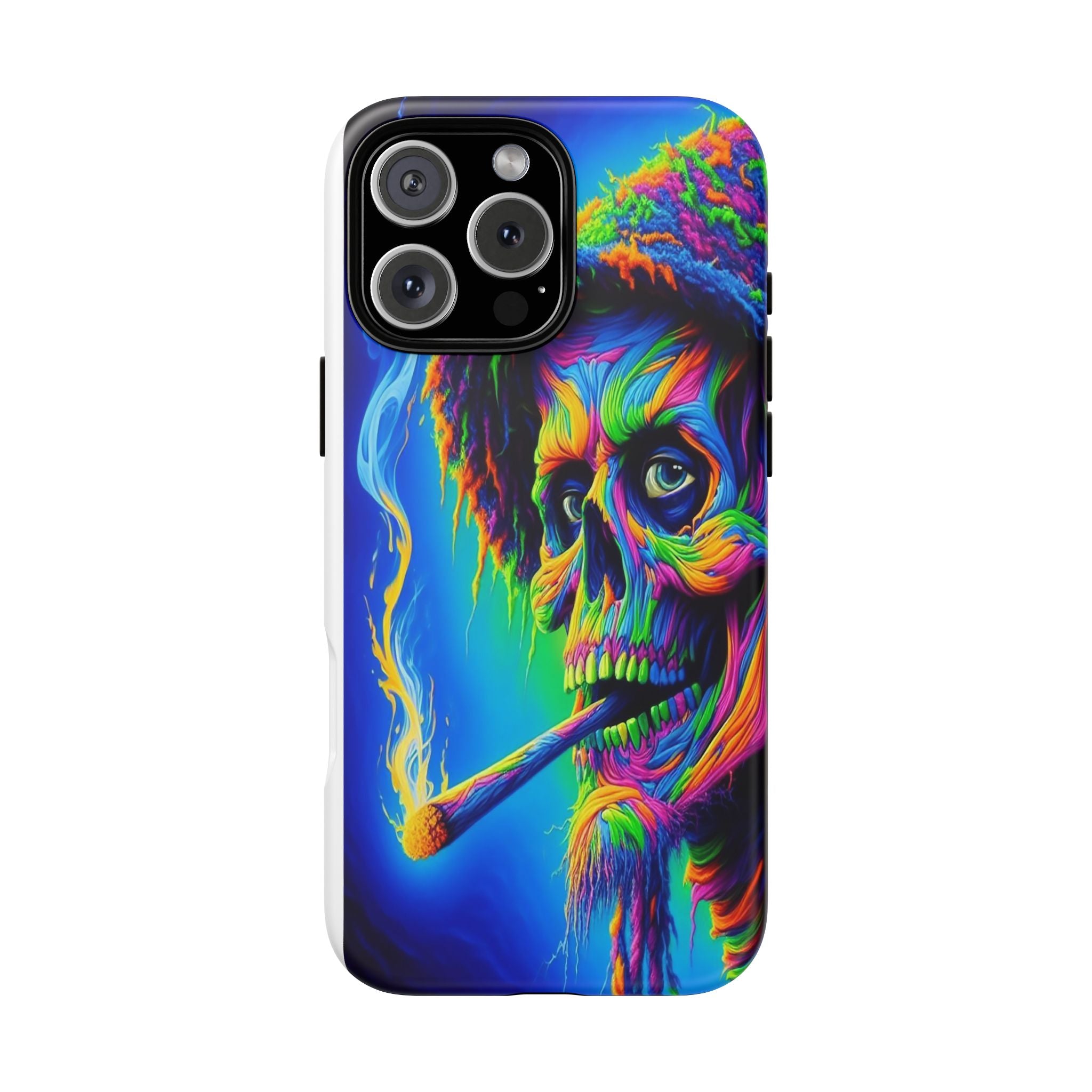 Psychedelic Phone Case, Tough Cases for Music Lovers, Bohemian Vibe, Artistic Gift, Colorful Skull Art, All Occasions
